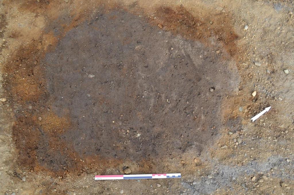 Figur 12. A164 i plan. Sett mot nordväst. Fotograf: Dag-Øyvind Hanssen Engtrø A172 Något oklart definierat i plan, med mycket omblandade massor, däribland större kolbitar.