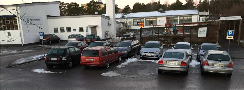 38(48) Parkering vid Hägernässkolan Beräknat behov av bilplatser kring Hägernässkolan (0,26 + 0,5 gånger 0,14) gånger 156 elever delat med en omsättning av 3 bilar/plats = cirka 18 bilplatser.