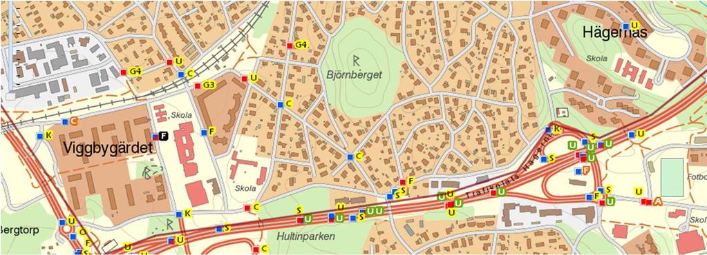 Mellan den 1 februari år 2011 till den 1 februari 2017 inträffade ett begränsat antal trafikolyckor i norra Viggbyholm och Hägernäs. Se figur 20 och 22.