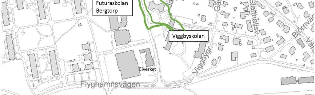 - Värtavägen övergångsställe vid Flyghamnsvägen - Södervägen (nr 10A) övergångsställe vid gångtunnel som går under järnvägsspåren, - Södervägen övergångsställe vid Viggbyholm station -