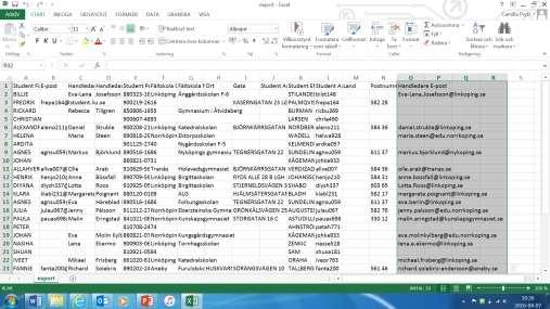 Markera därefter handledarnas mailadresser och kopiera.