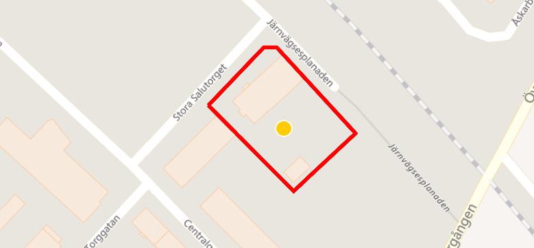 Alternativ 6: Tierp 34:3 Biografen Stora Salutorget 1 Ägare: Retas fastigheter AB Vid Stora Salutorget, centralt beläget i Tierp, ligger fastigheten Tierp 34:3.