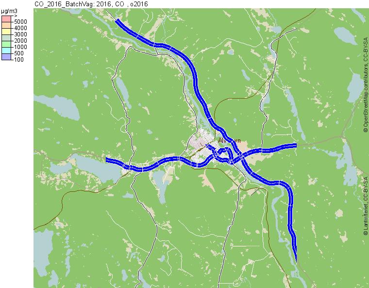 CO (µg/m 3 ) 12000 CO 10000 8000 6000 4000 2000 MKN Övre utvärderingsgräns Nedre utvärderingsgräns Miljömål (saknas) MAXVÄRDE 2014 MAXVÄRDE 2015 MAXVÄRDE 2016 0 Totalhalt Max 8-tim Figur 7.