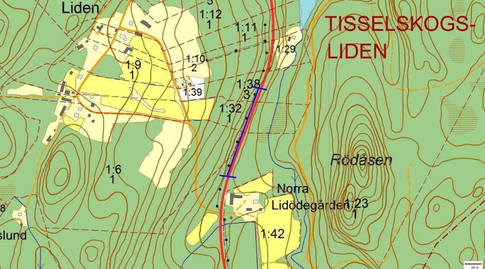 Hänsynsobjekt 2236, Liden, TISSELSKOGS-LIDEN Motivering: Slänt med skogsklocka (NT).