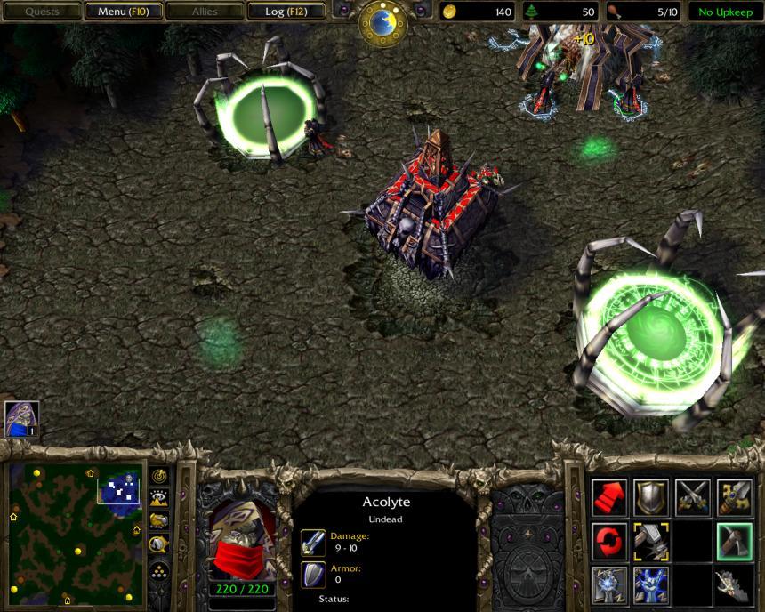 Figur 1 Warcraft III. Att representera världen med ett rutnät (eng. Grid) är både enkelt och praktiskt att använda för vägplanering i spel men svårt att optimera för större spelvärldar.