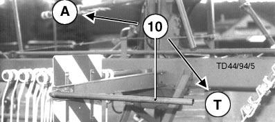 transportposition och tvärt om på en fast, plan markyta. TD// 1. Hydraulspaken är öppen (position E).