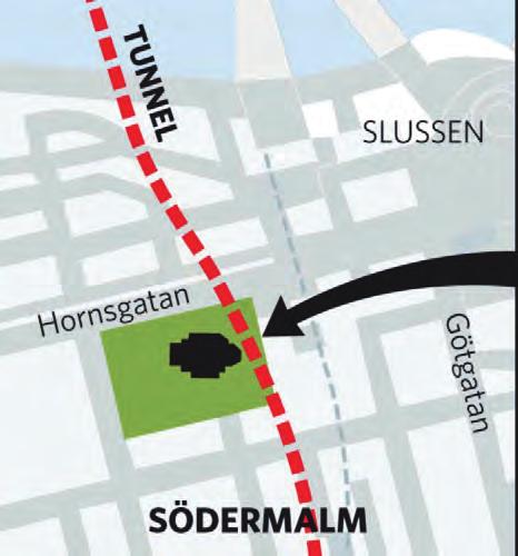 46 Figur 35 Skiss från Trafikverkets hemsida där tunnelns sträckning invid Maria Magdalena kyrka framgår.