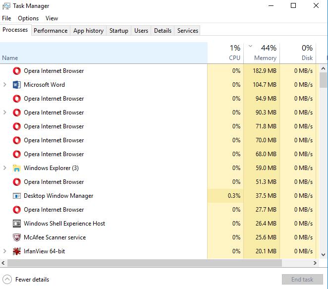 1.13 Administrera din dator Control alt delete och välj task manager Startup = vilka program som startas vid start av dator Processes = vilka program som körs, kan ibland behöva stängas här