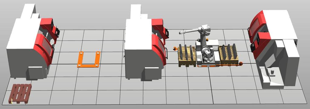 5.5 Utformning av cellen I bild 4.10. och 4.11. syns den slutliga utformningen av robotcellen.