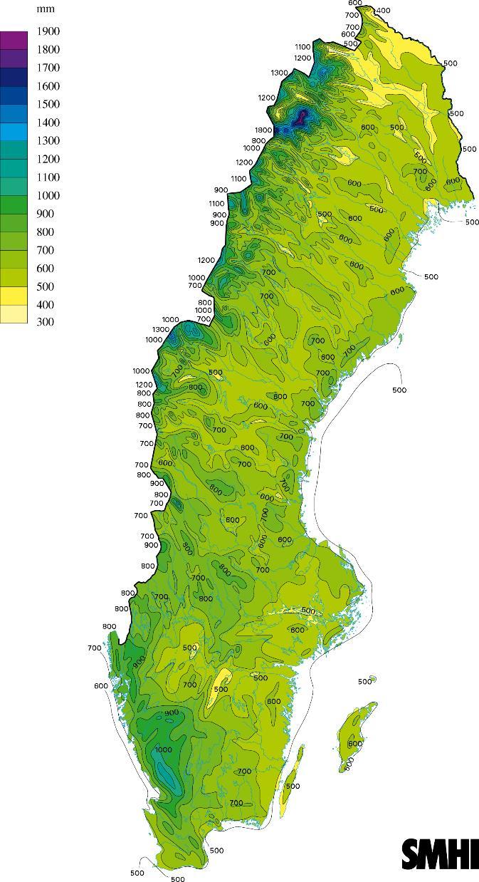 Nederbörd år 2000