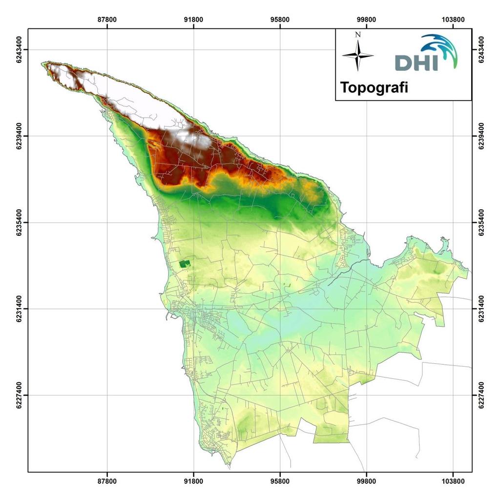 Figur 2-27 Topografiskt karta över Höganäs kommun. 2.3.