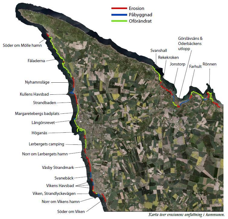 Mölle till Svanshall Kusten mellan Mölle förbi Kullaberg till Svanshall är en stabil klippkust, med högt liggande land.