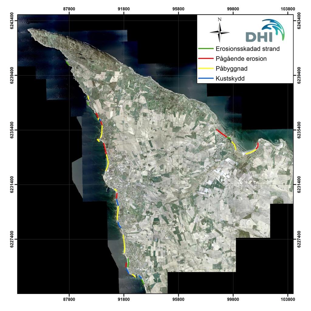 2.6 Summering av fältbesök De observationer som gjordes av stränderna längs Höganäs kust har sammanfattats i Figur 2-53.