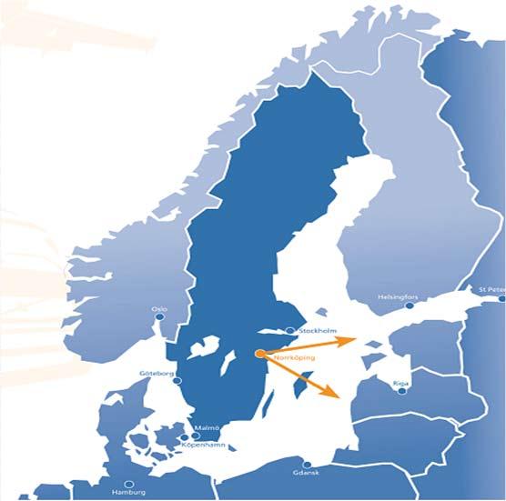 5. EFFEKTIVA TRANSPORTER Norrköpings hamn har ett centralt läge i Östersjön. tillgänglighet är av gemensamt intresse för regionens aktörer.