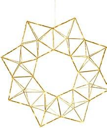 1 Ljusslinga Med 50 amberfärgade LEDljus, vit kabel,