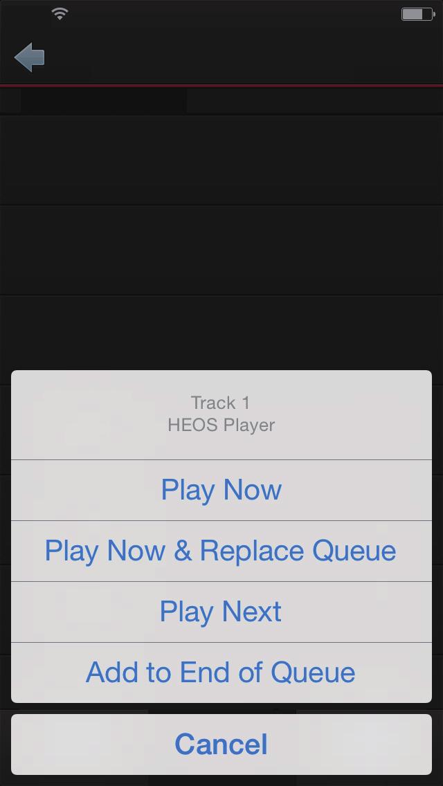 Använda kö i Nu spelas HEOS använder en kö för Now Playing för att rada upp musik som du vill lyssna på.