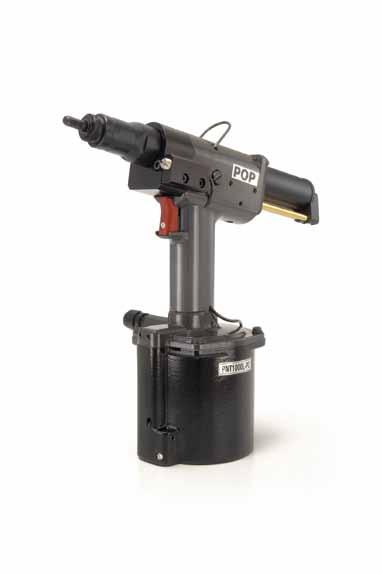 Kraftverktyg Pneumatic Control (PC) Pneumatic Control versionen av POP Nut kraftverktyg justerar automatiskt sättkraften efter applikationens egenskaper.