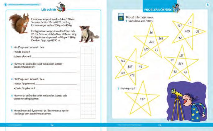 I Lyckotal finns även arbeta tillsammans -sidor med roliga uppgifter eller spel Nya moment presenteras överskådligt med bild, text och matematiska begrepp i faktarutor och eleverna får systematiskt