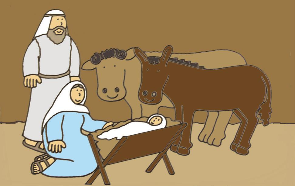 Maria lindade in honom och lade honom i en krubba.