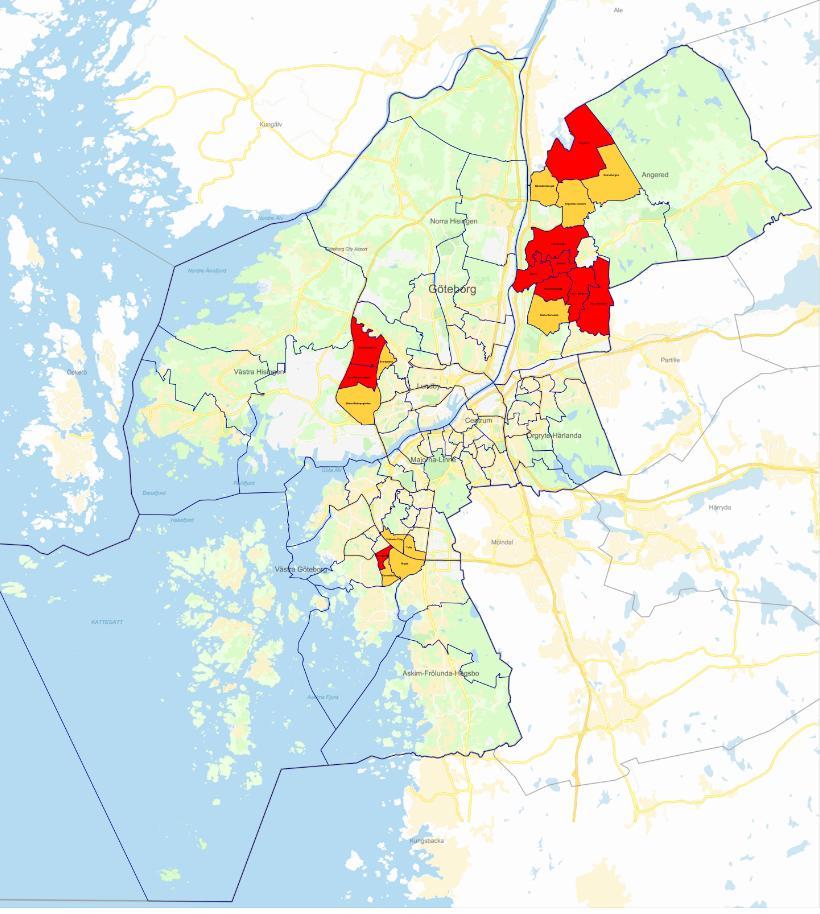 Socioekonomisk karta Förvaltningen har tagit fram en socioekonomisk karta utifrån de variabler som används i stadens resursfördelningsmodell.