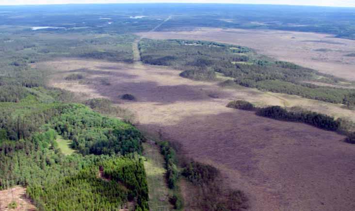 På sträckan längs E4:an förläggs ledningen som markkabel. Den planerade ledningen passerar igenom den öppna delen av Store mosse.