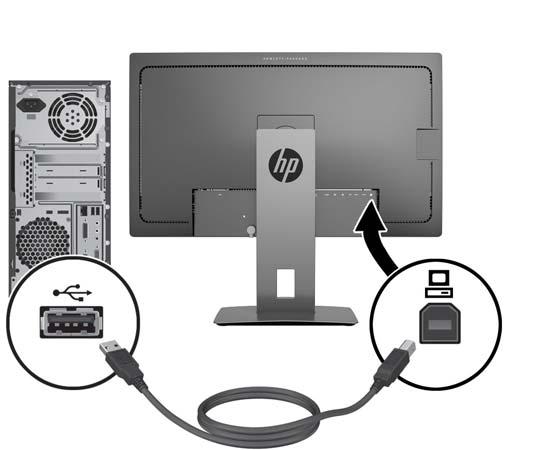 MHL-kontakten laddar även din MHL-enhet när den är ansluten och strömmar. OBS! Du kan också ansluta en HDMI-kabel mellan HDMI MHL-porten på bildskärmen och en HDMI-källenhet. 4.