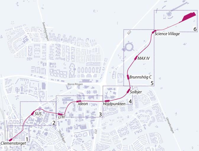 Framkomlighet för såväl regionbuss som stadsbuss ska ökas genom signalprioritering, särskilda busskörfält och förändrade linjesträckningar med färre tvära svängar.