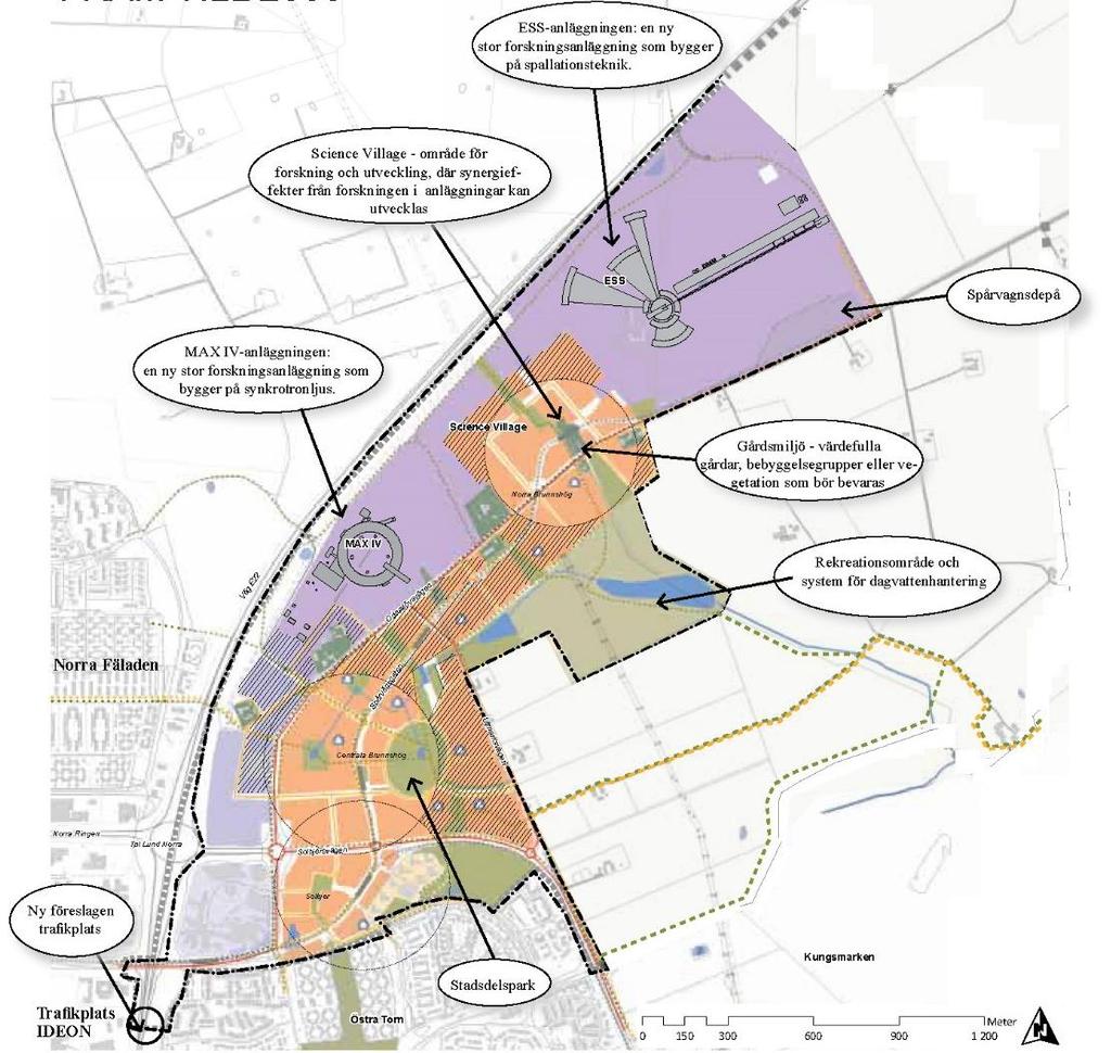 Fördjupad översiktsplan Lund NE/Brunnshög Figur 19. Utdrag ur fördjupad översiktsplan för Lund NE/Brunnshög. Planen antogs 2013-12-19.