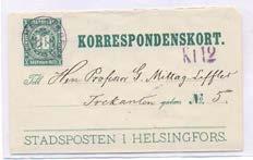 8 Helsingfors Stadspost Numrering efter Emmerfors katalog. 83 1 Unikt Provtryck lyxstämplat FÖRSTA DAGEN, Helsingfors 1.3.66, tfl. Ex Fabergé. Ett förstklassigt utställningsobjekt!