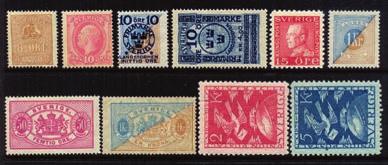 3254 xx lot 1939-49 med många BC/CB-par, bla i Häften. Endast dyrare märken i mycket god kvalite. F66.000kr. Lågt utrop!! 4000 3255 xx lot mest 1940tal, kpl serier och rullar.