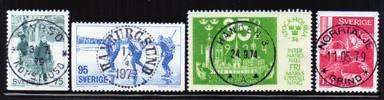 Avbildningar på förra sidan 3405 Ca 150ex 1950-70tal med mest lyxstämplar, mycket vacker lot! 750 3419 Lot med bla två ex vardera F332BC/CB 216b, 344BB fyrblock samt F261BC/CB prakt första dagen.