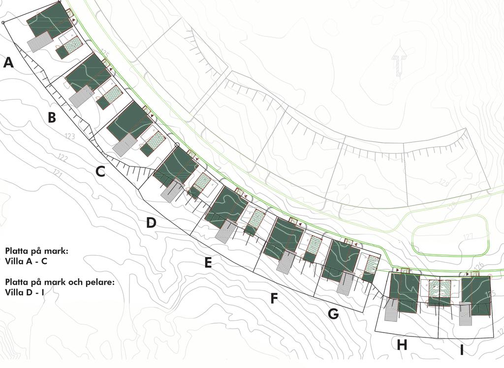 Flertalet av dessa hus står delvis på pelare för att naturligt anpassas till den omgivande terrängen. Tallbacken karaktäriseras av ett skogsnära läge med kuperad terräng.