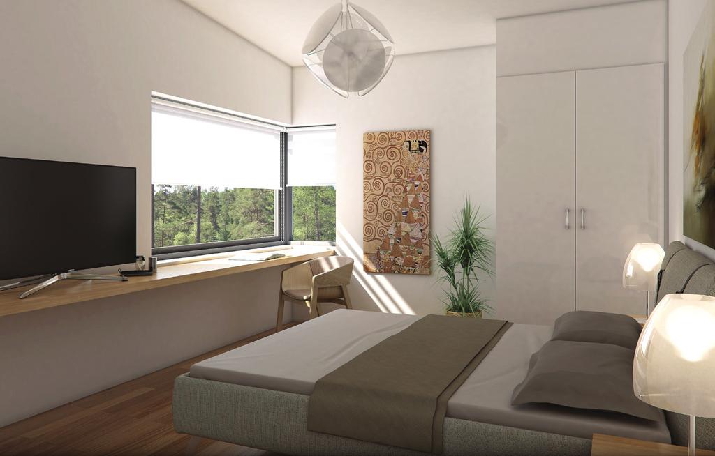 Kvaliteter Arkitektens ord Bostaden är genomtänkt med tydliga rumsindelningar och siktlinjer.