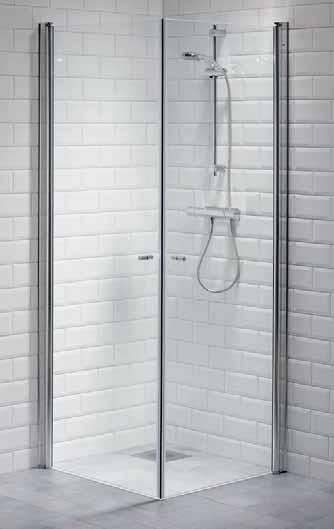 DUSCH PICTO Picto är duschväggen med oändliga möjligheter. Dörrarna har en svängradie på 180 grader, vilket ger bra med utrymme vid användning.