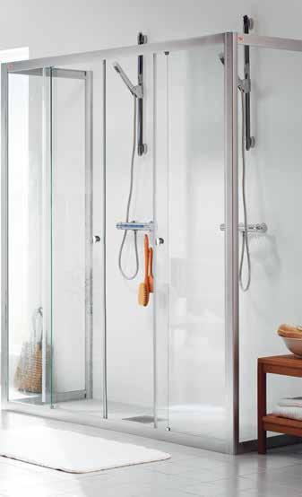 HAFA DUSCHVÄGG & DUSCHDÖRR HAFA GLACIER 2 DELAD Rymlig och lättstädad duschlösning. Kombinationen med två fasta väggar och en två delad skjutdörr ger ett stort duschutrymme för två personer.