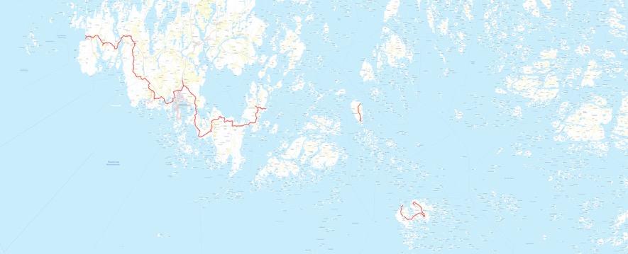 Leden består av fem skilda avsnitt nämligen leden till sjöss, leden på land på Kökar, på östra, på mellersta och på västra Åland.