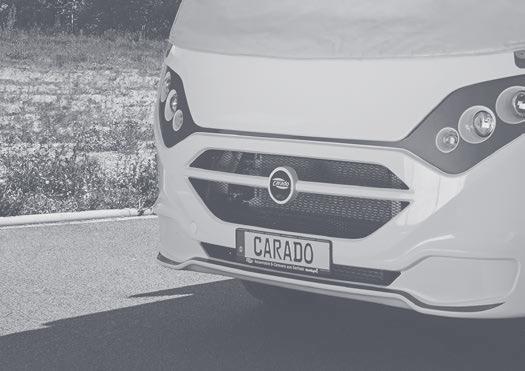 Paketen för helintegrerade Chassi komfort-paket Carado 2018 16"-aluminiumfälgar original Fiat Emotion-paket Sidoväggar i champagnefärgad slät plåt, dekal Carado Emotion Höga monteringsdelar för