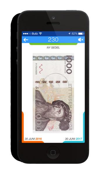 Kolla pengarna-appen och Sedelkollen Kolla pengarna är Riksbankens app som på ett enkelt sätt ger dig full koll på Sveriges nya sedlar och mynt.