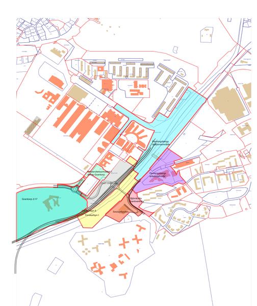 Detaljplaner Planområdet berör åtta olika detaljplaner som visas på bilden här intill. Snickarboden, 026K-4303, laga kraft 2006-0-2. Tillåten användning är kontor, lager och likartad verksamhet.