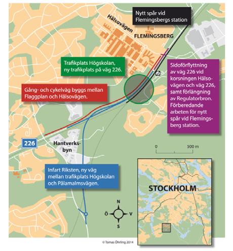 tåg till pendeltåg under avstängning och renovering av Getingmidjan (järnvägen mellan Stockholms C och Stockholms södra station under tre somrar 208-2020).