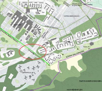 dagsläget de enda passagerna under/över vägområdet för gående och cykel.