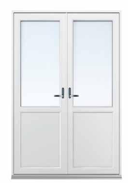 Utåtgående fönsterdörrar Med profilerad profil och 3-glas isolerruta. U-värde 1,2 som standard. För denna fönsterdörr gäller samma tillbehör som till Genuin, se Mina val från s.37.