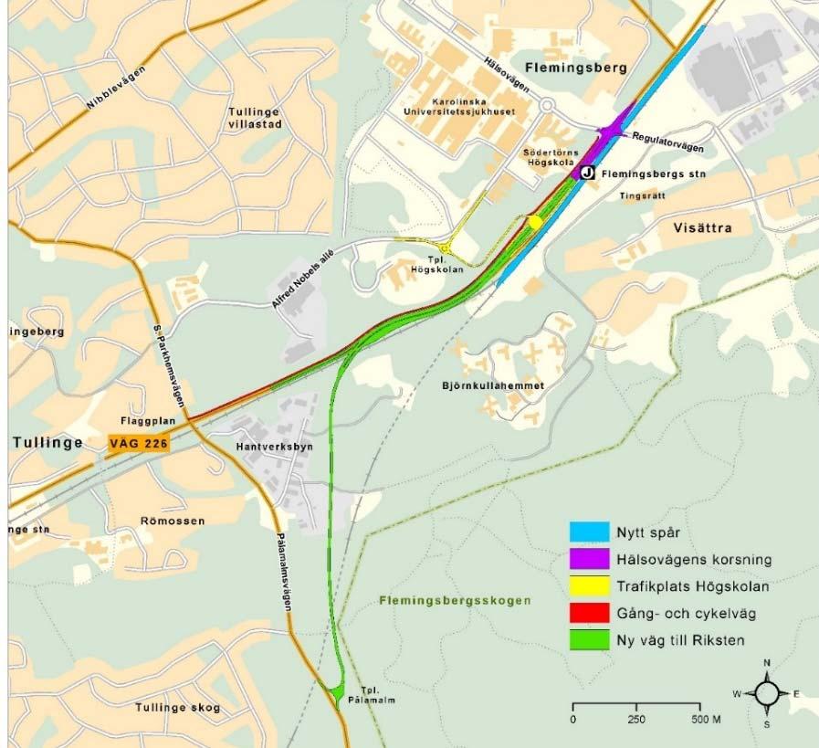 Figur 7. Projektet BanaVäg Flemingsberg (ur samrådsunderlag BanaVäg Flemingsberg 2013). Samråd hölls november till december 2013.