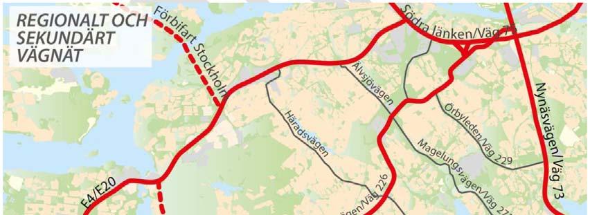 3. Förutsättningar 3.1. Vägens funktion och standard Länsväg 226, Huddingevägen, är tillsammans med E4/E20 och väg 73 en av Stockholms tre infarter söderifrån.