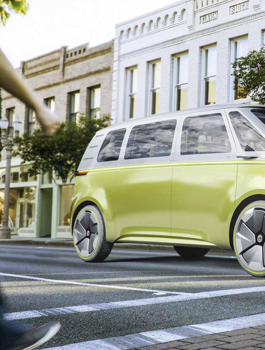 NYTT & NOTERAT FLOWER POWER Framtidens elektriska buzz PÅ ÅRETS FÖRSTA internationella bilsalong i Detroit visade Volkswagen upp framtidskon ceptet I.D. Buzz.