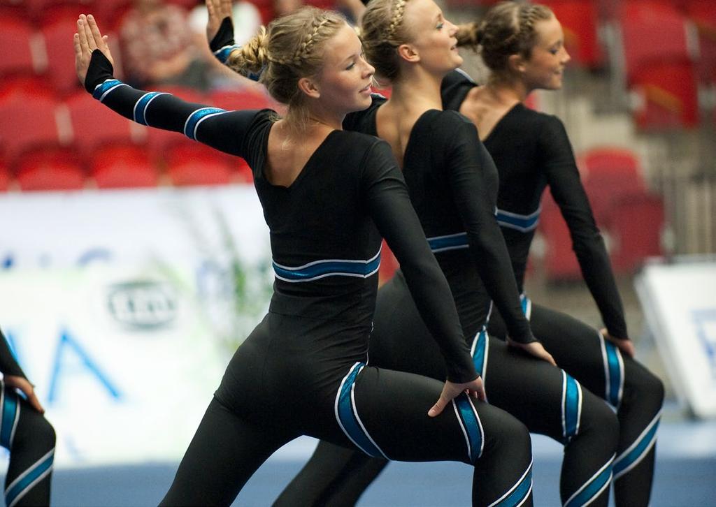 6 OM DISCIPLINEN Truppgymnastiken utvecklades i Sverige under 1980-talet och har idag växt till att bli den största tävlingsformen inom Svensk Gymnastik.