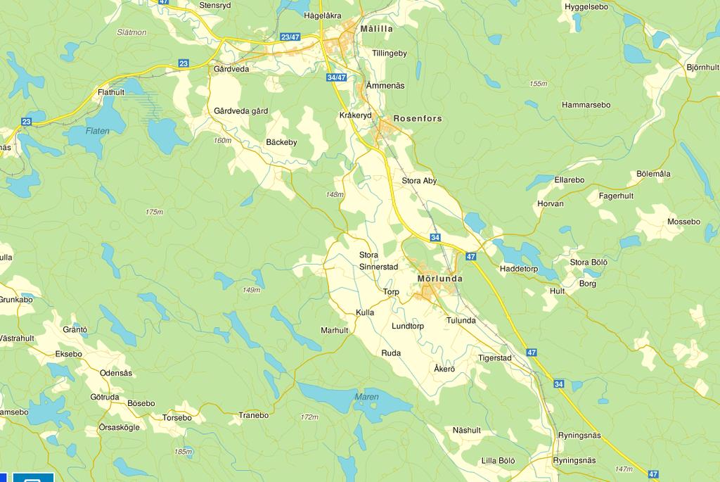 Figur 35. Bra lägen för anläggande våtmarker/dammar. F. Föreningen bör hålla koll på flöden i ån och göra en avstämning årligen, lämpligen på föreningens årsmöte.