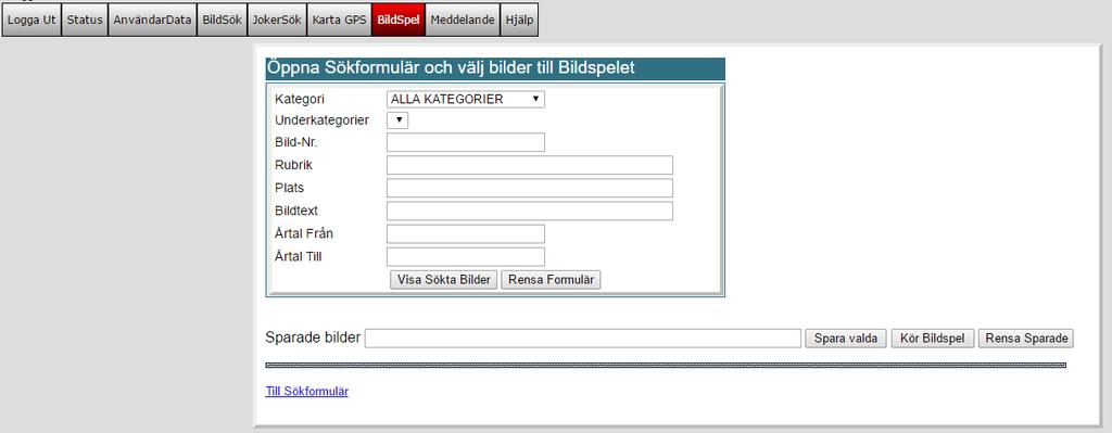 BILDSPEL Bildsökningen sker på samma sätt som i "Bildsök".