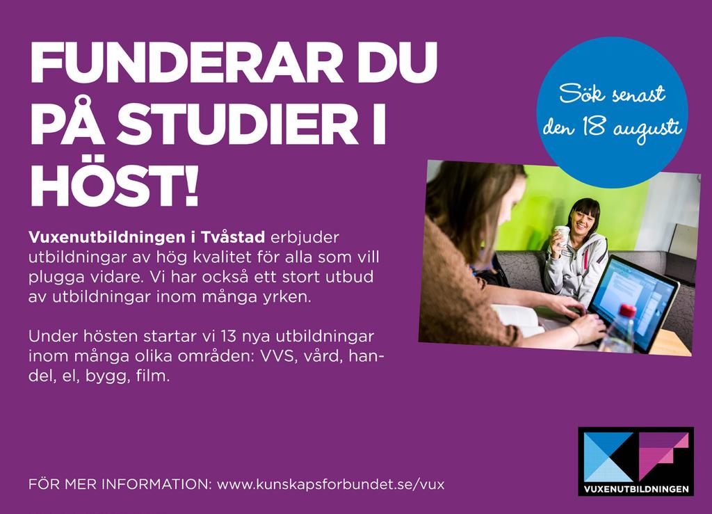 8.1 EXEMPEL Exempel och instruktioner för annonser På Kunskapsförbundet har vi inga fasta