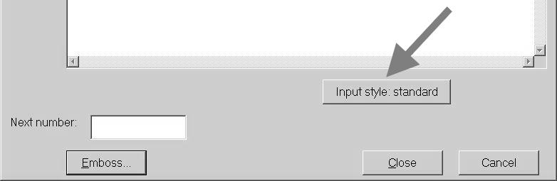 Braille Labeler BL-1000 2.2.5 Hur du matar in punktskrift Det finns två typer av sätt att mata in punktskrift, när du skriver in dem i fältet "Punkt:".